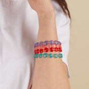 Watercolor Beaded Bangle, Set of 4