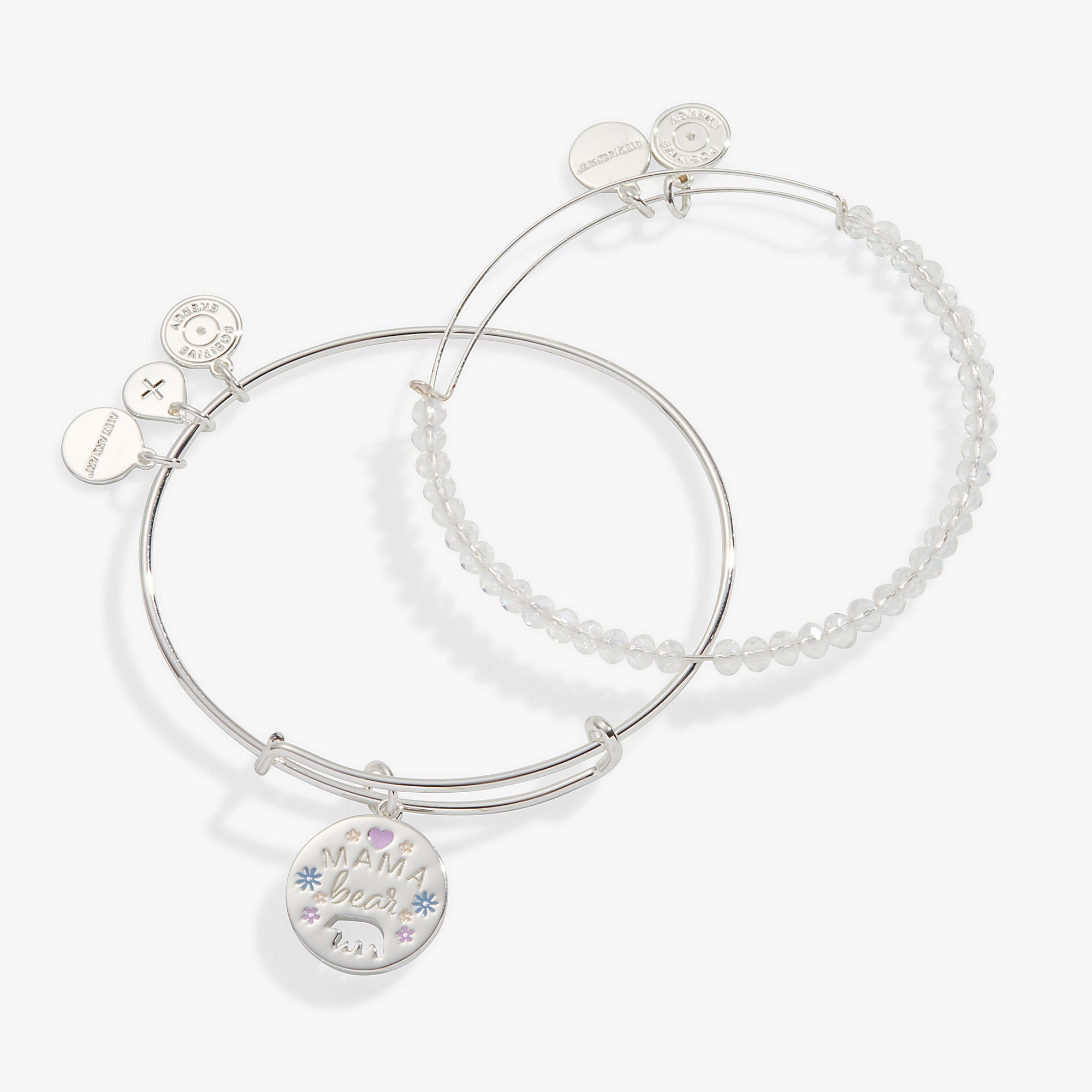 Mama Bear Charm Bangle Set of 2