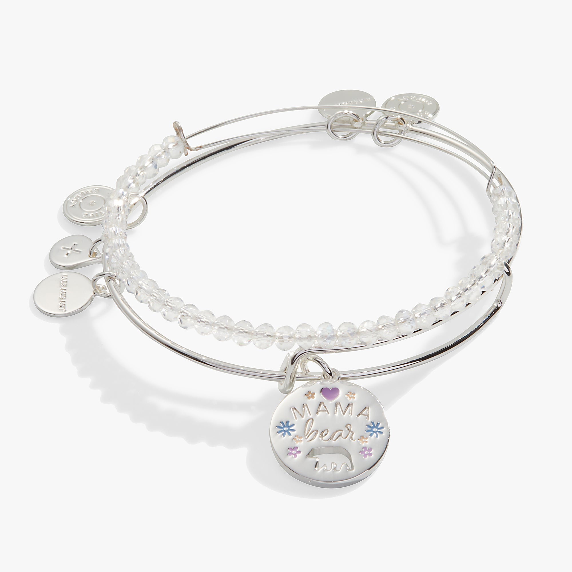 Mama Bear Charm Bangle Set of 2