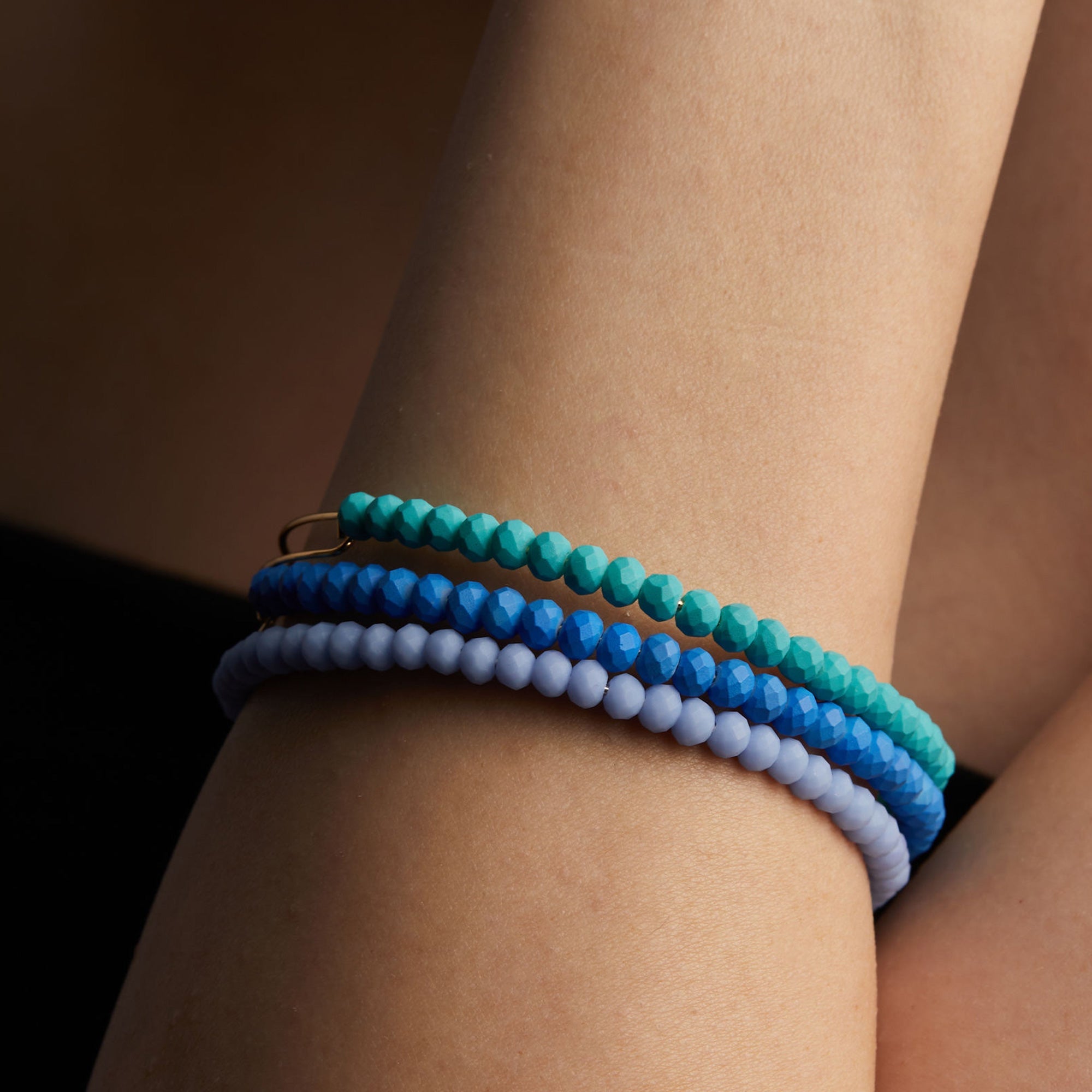Matte Brilliance Beaded Bangle, Royal Blue